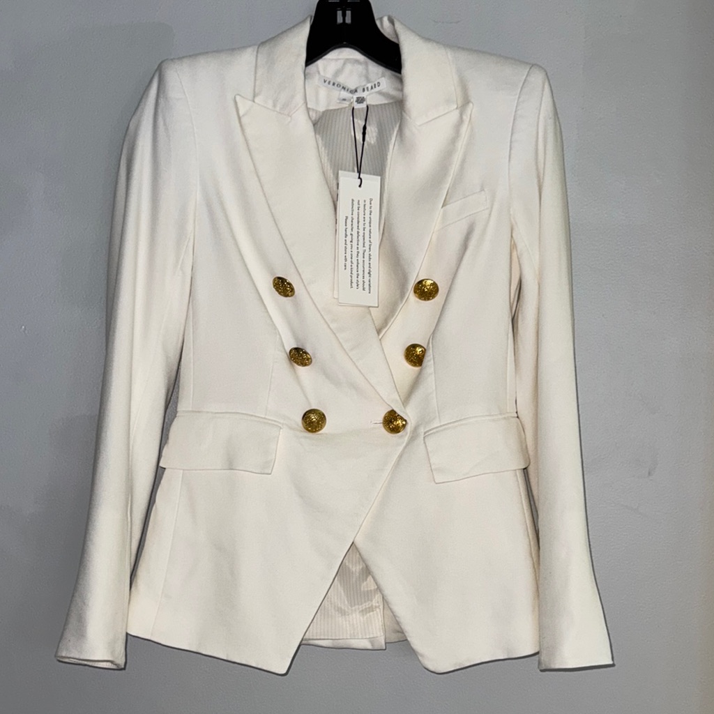 Veronica Beard Linen Miller Dickey Jacket In White